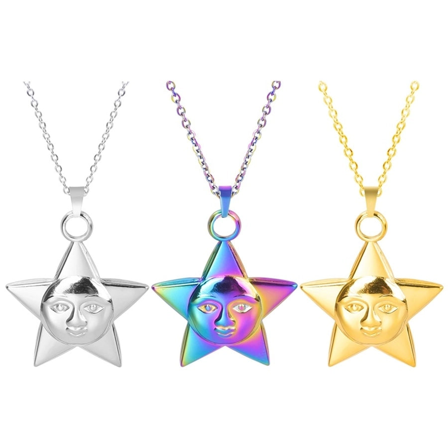 Jewelry Simple Style Pentagram 304 Stainless Steel Plating Pendant Necklace
