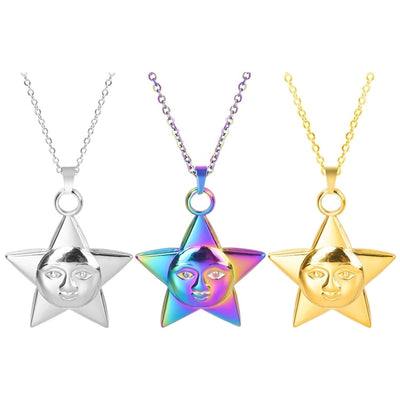 Jewelry Simple Style Pentagram 304 Stainless Steel Plating Pendant Necklace