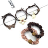korean coffee color new large intestine ring hair band women's simple ins temperament tie-up hair head rope ponytail rubber band hair accessories