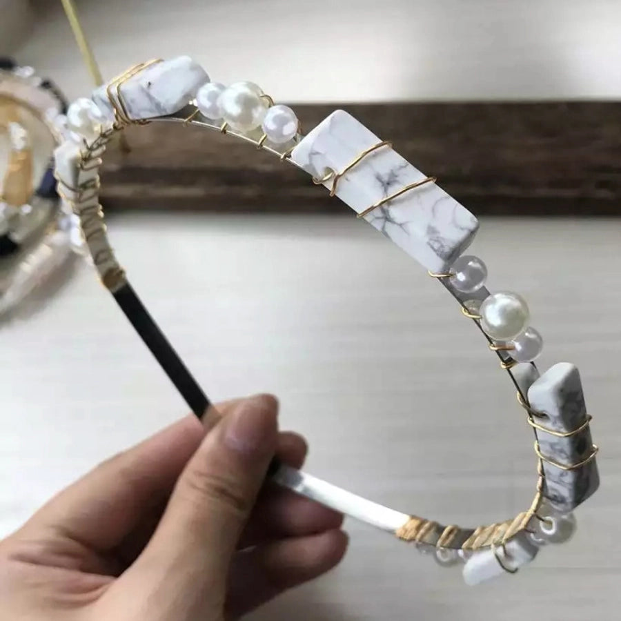 fashion square alloy inlay crystal hair band 1 piece