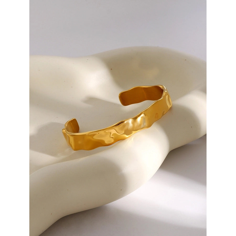 Casual Simple Style Solid Color Solid Color 316 Stainless Steel  18K Gold Plated Bangle In Bulk Stainless Steel Bracelets Halloween