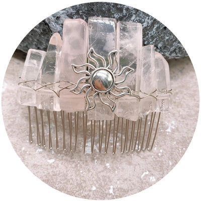 fashion sun color block crown crystal insert comb 1 piece