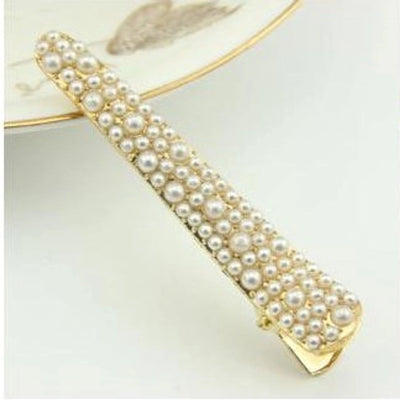 fashion solid color alloy inlay rhinestones hair clip 1 piece