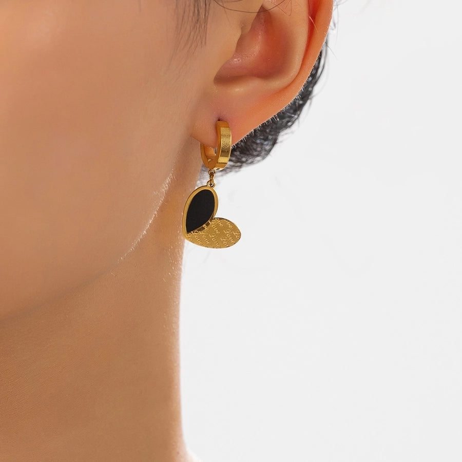 1 Pair Vintage Style Simple Style Classic Style Heart Shape 201 Stainless Steel Earrings