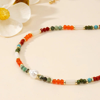 Bohemian Geometric Semi-precious stone natural stone Necklace In Bulk
