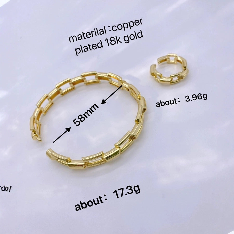 Jewelry Vintage Style Classic Style Geometric Copper Zircon Plating Rings Bracelets