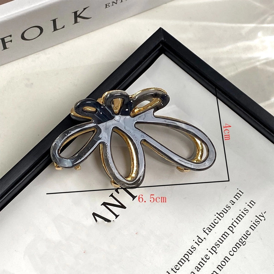 Women's Elegant Romantic Sweet Flower Acetic acid sheets Hollow Out Hair Claws