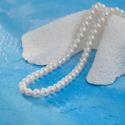 925 Sterling Silver Beaded Chain Beaded Metal Button Round Freshwater Pearl Necklace