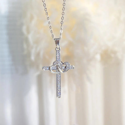 Copper cable chain Plating Cross Zircon Pendant Necklace