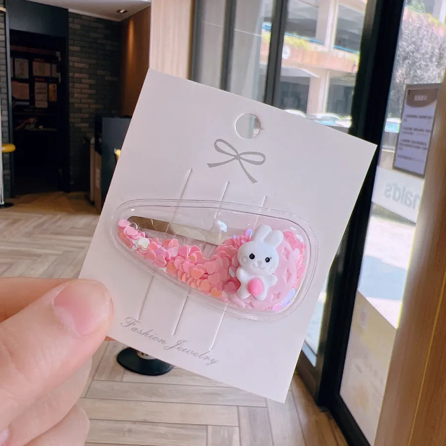 kid's cute cartoon fruit alloy rubber sequins hair clip