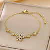 Vintage Style Streetwear Flower 304 Stainless Steel 18K Gold Plated Bracelets In Bulk