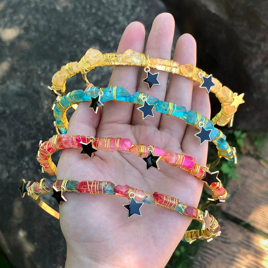 Women's Elegant Vacation Star Alloy natural stone Knitting Hair Band