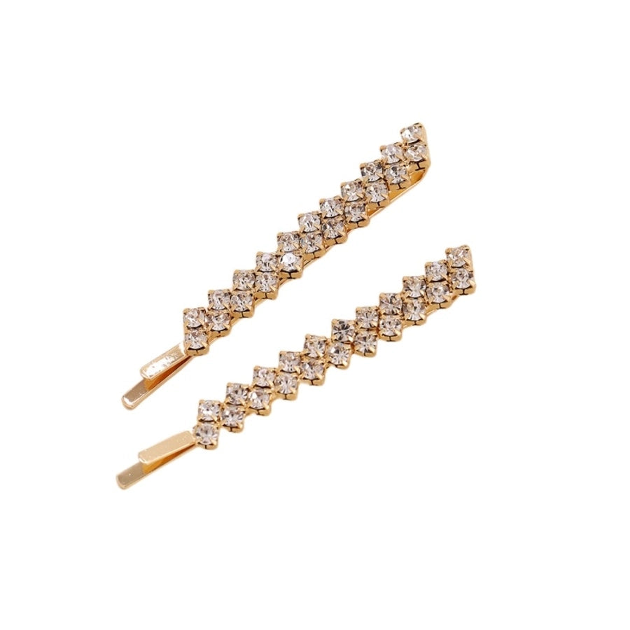 elegant solid color alloy inlay rhinestones hair clip