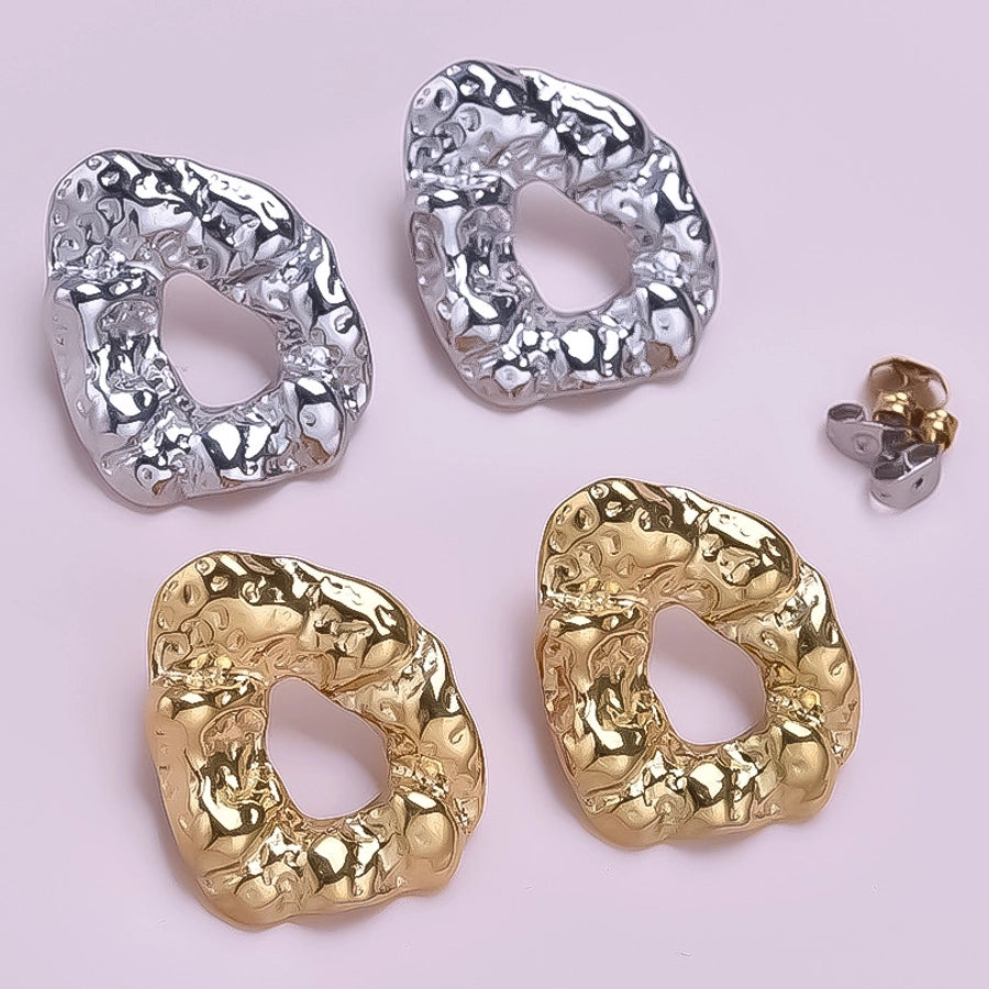 1 Pair Basic Simple Style Geometric Plating 304 Stainless Steel Ear Studs