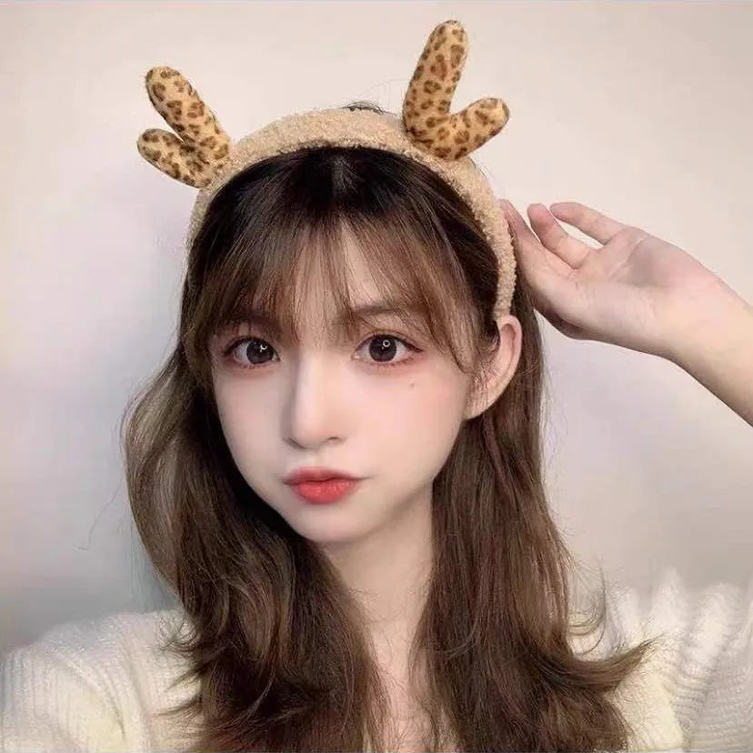 Christmas Fashion Women'S Antlers Flocking Handmade Hair Band