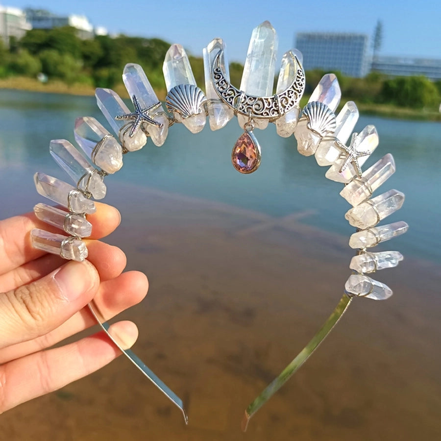 retro moon starfish crystal handmade hair band