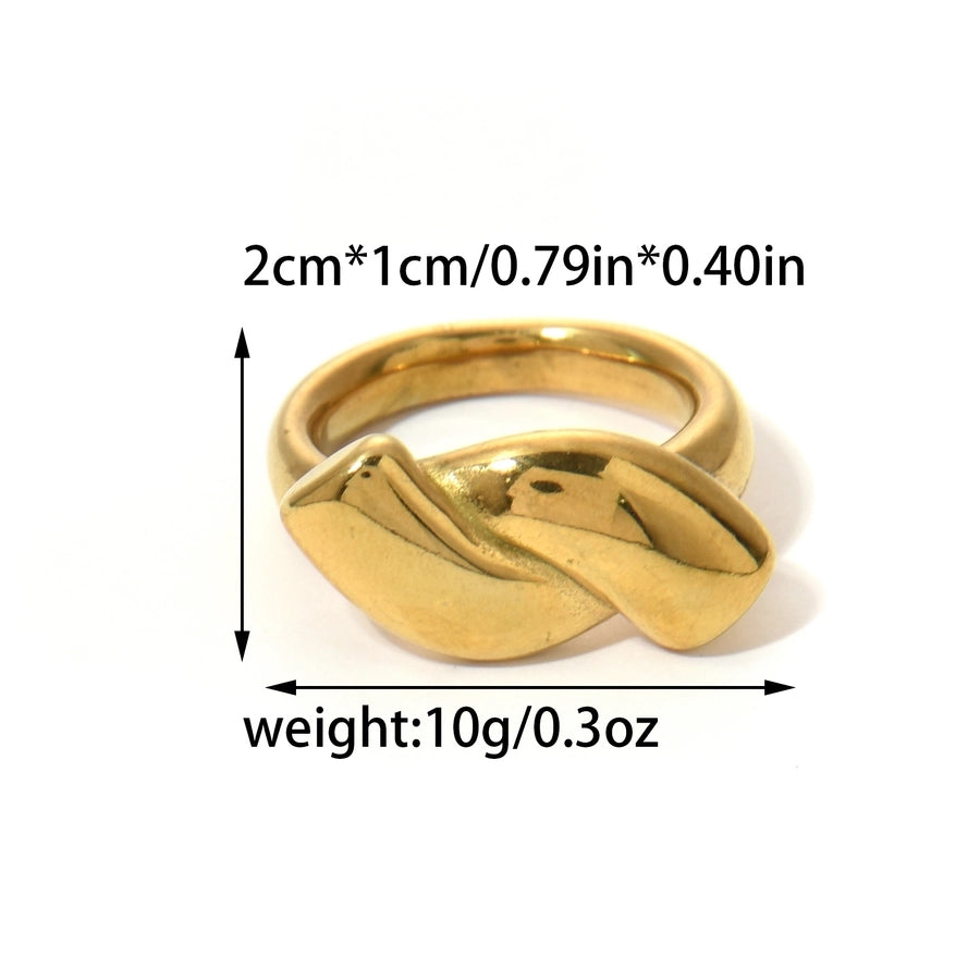 Jewelry Elegant Roman Style Commute Geometric Heart Shape 304 Stainless Steel 14K Gold Plated Rings