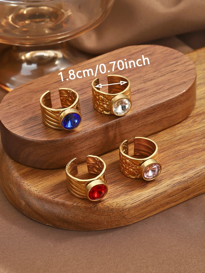 Jewelry Vintage Style Simple Style Geometric 304 Stainless Steel Wide Band Rings Open Rings