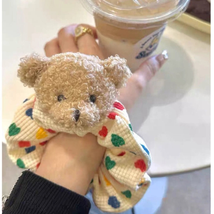 cute bear cloth handmade hair tie