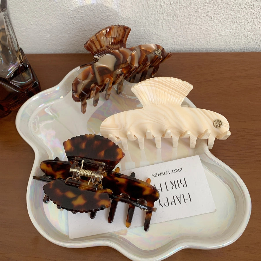 Women's Korean Style Leopard Acetic acid sheets Hair Claws