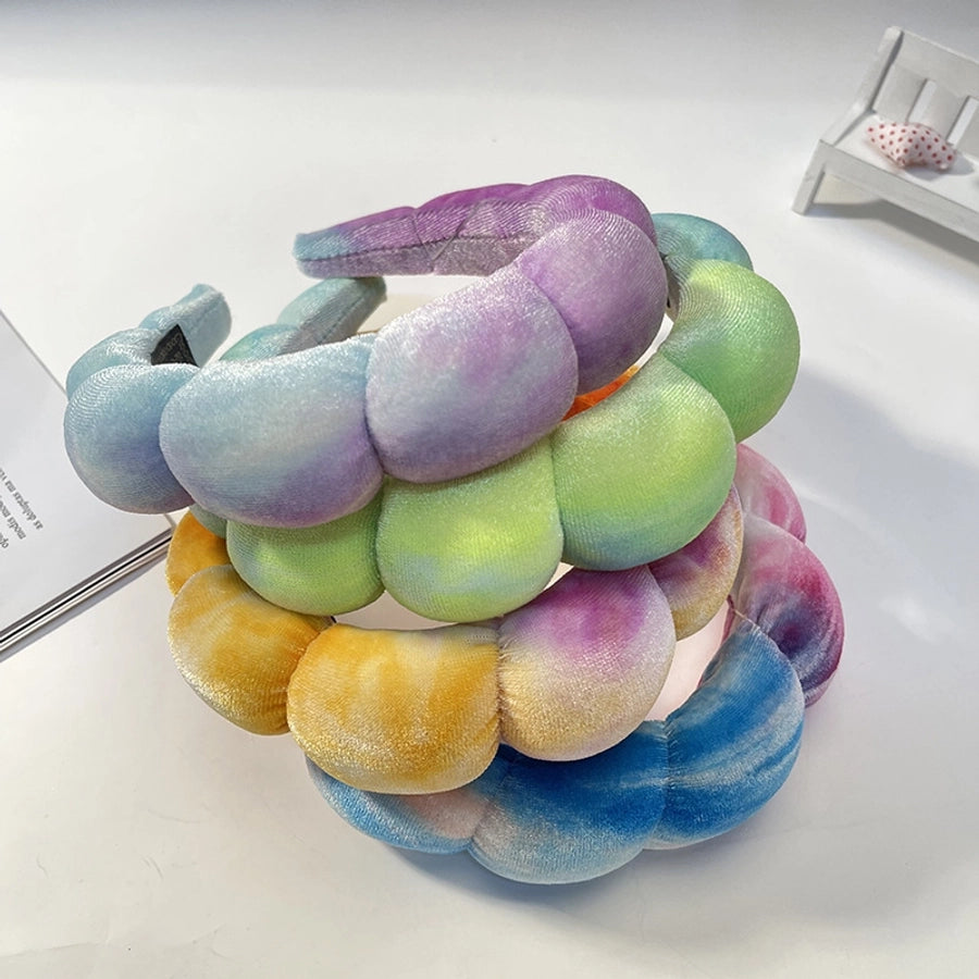 lady streetwear color block sponge hair band