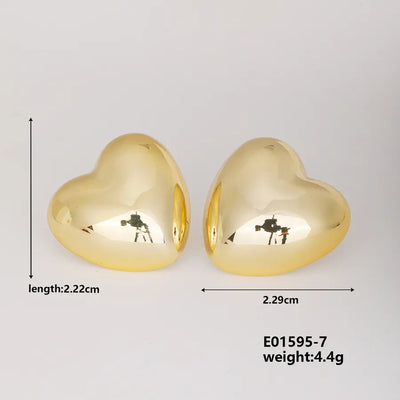 1 Pair Basic Classic Style Geometric Star Heart Shape Irregular CCB K Gold Plated Stud Earrings