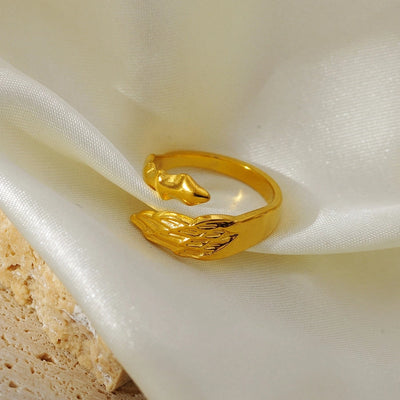Jewelry Elegant Simple Style Snake 304 Stainless Steel 18K Gold Plated Open Rings