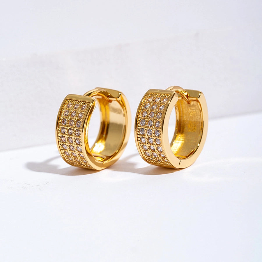 1 Pair Hip-Hop Streetwear Geometric Copper Zircon Earrings