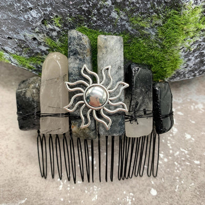 fashion sun crown crystal insert comb 1 piece