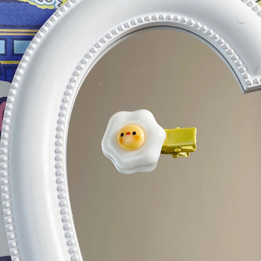 Women's Cute Poached Egg Plastic Hair Clip