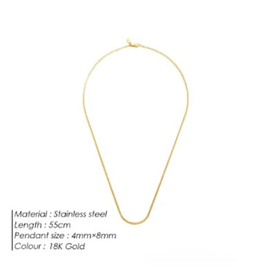 Jewelry Hip-Hop Simple Style Solid Color 304 Stainless Steel 18K Gold Plated White Gold Plated Necklace