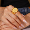 Jewelry Casual Elegant Modern Style Solid Color 304 Stainless Steel 18K Gold Plated Plating Rings