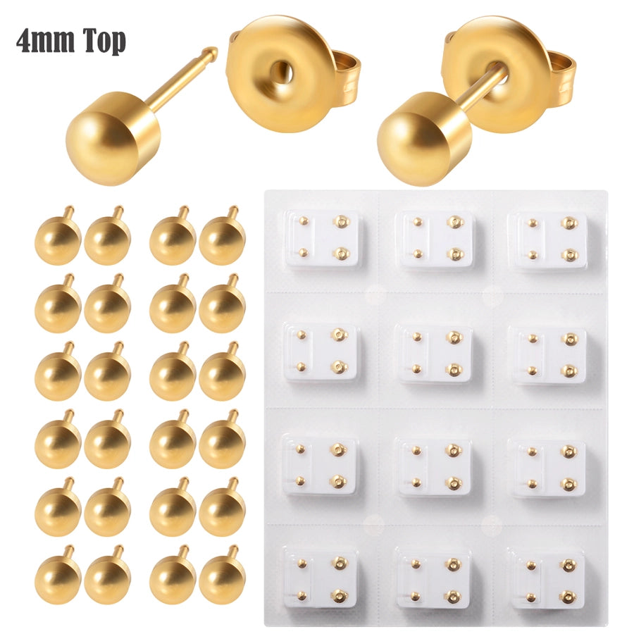 1 Piece Casual Classic Style Solid Color Plating 304 Stainless Steel Zircon 24K Gold Plated Stainless Steel Earrings