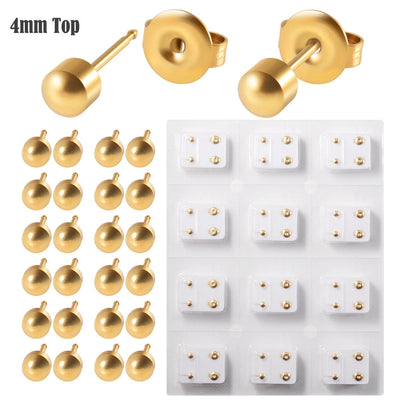 1 Piece Casual Classic Style Solid Color Plating 304 Stainless Steel Zircon 24K Gold Plated Stainless Steel Earrings