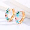 1 Pair Casual Elegant Lady Flower Enamel Copper Earrings