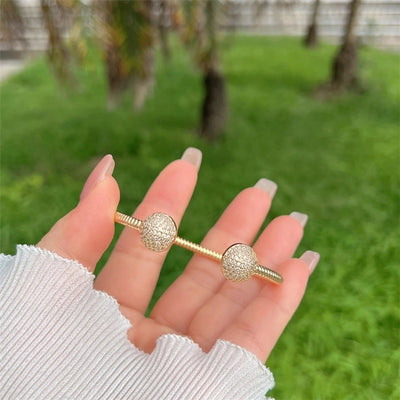 Multi-Style Copper Plating 18K Gold round Inlaid Full Rhinestone Zircon Bracelet Fashion High-End Suitable for Daily Wear Valentine's Day Gift