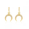 1 Pair Elegant Simple Style Geometric Moon Copper Zircon 24K Gold Plated Drop Earrings