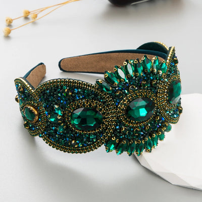 fashion geometric cloth inlay rhinestones hair band 1 piece