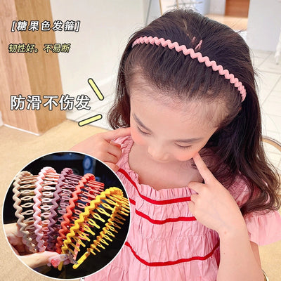 kid's korean style stripe waves arylic stoving varnish