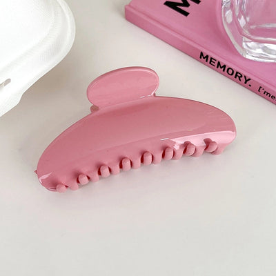 French style solid color elegant semicircle shark clip summer fashion acrylic grip large pink hair updo hairpin
