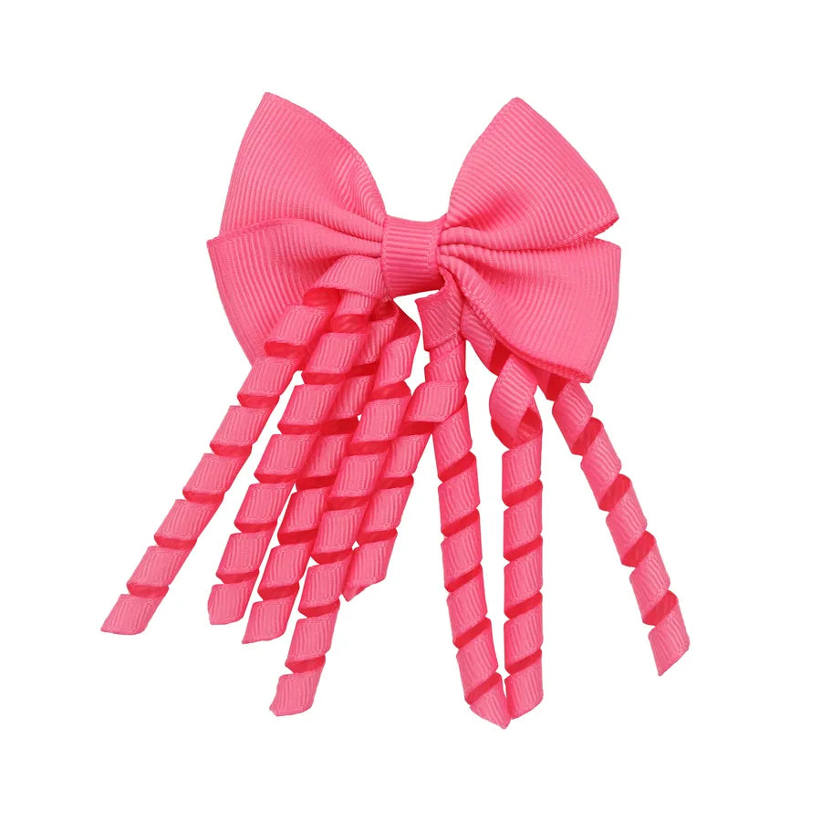 Children's Headwear Hair Accessories  Christmas Festival Roll Tassel Candy Color Bow Hairpin 3421