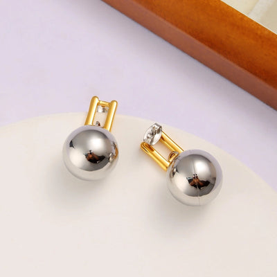 1 Pair Simple Style Classic Style Circle Rectangle 304 Stainless Steel 316 Stainless Steel  18K Gold Plated Drop Earrings