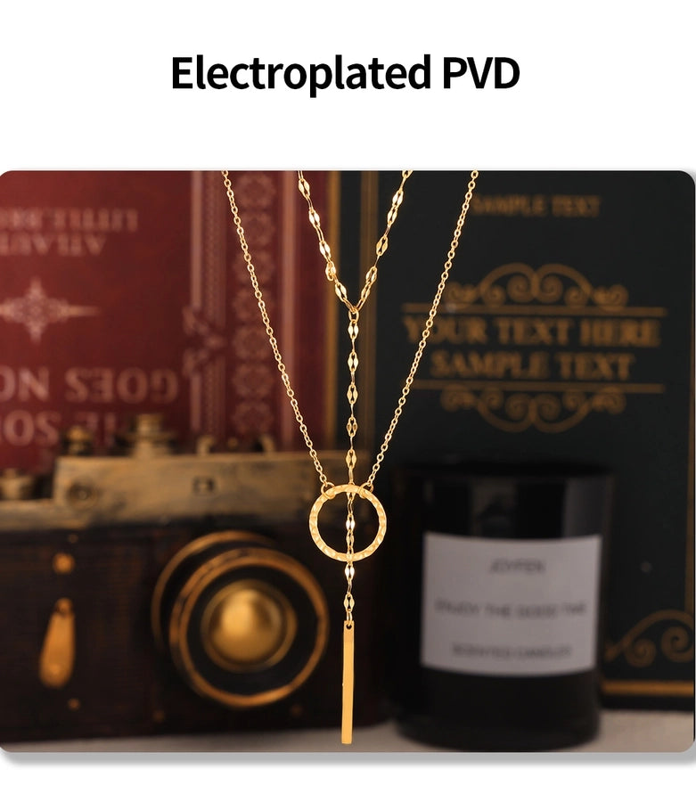 Jewelry Exaggerated Vacation Simple Style Circle Titanium Steel Pendant Necklace Necklace