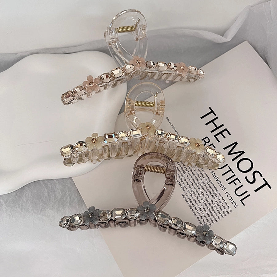 Women's Artistic Korean Style Geometric Arylic Plastic Inlay Artificial Crystal Hair Claws