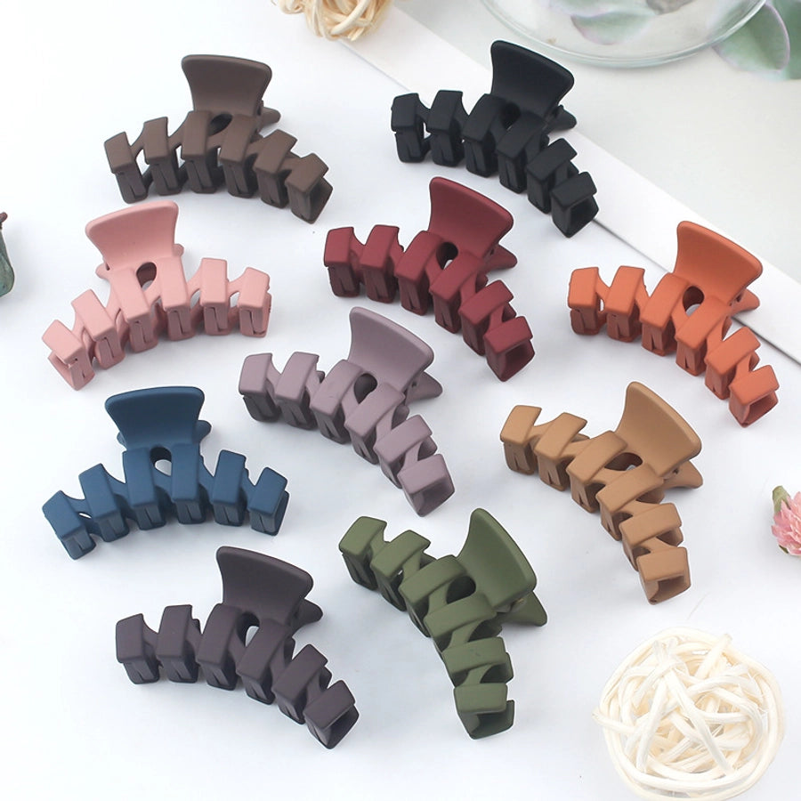 simple style solid color arylic stoving varnish hair claws 1 piece