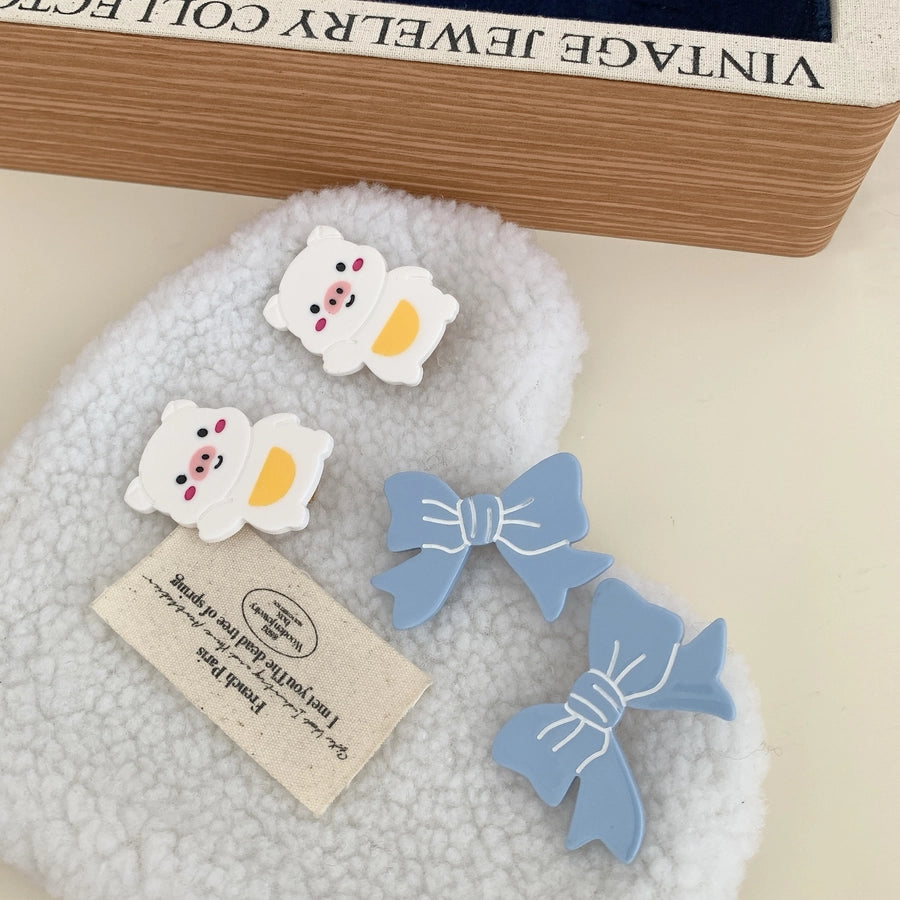 Women's Cute Animal Bow Knot Acetic acid sheets Hair Clip