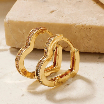1 Pair Glam Lady Shiny Geometric Inlay Copper Zircon K Gold Plated Rhodium Plated Ear Studs