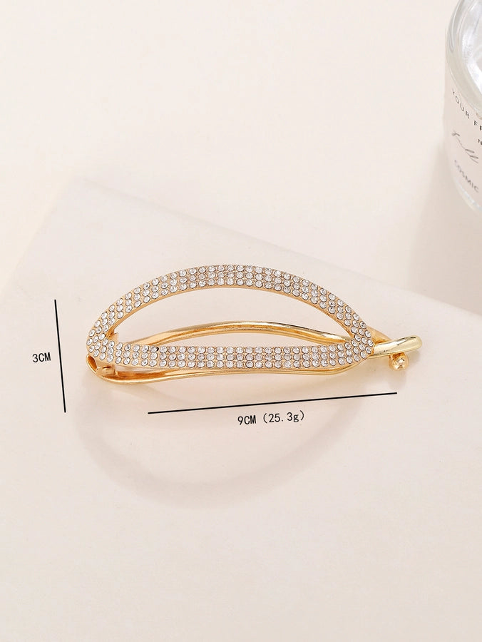 women's simple style solid color alloy plating hair clip