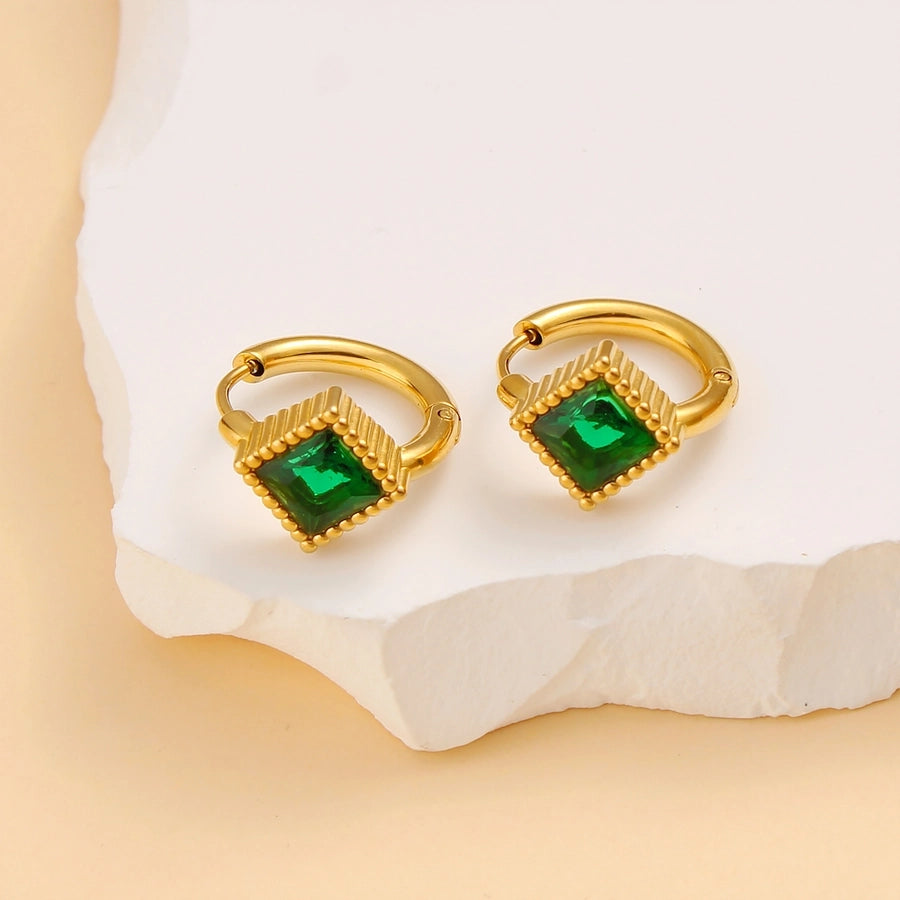 1 Pair Casual Commute Square Plating 304 Stainless Steel 316 Stainless Steel  18K Gold Plated Drop Earrings