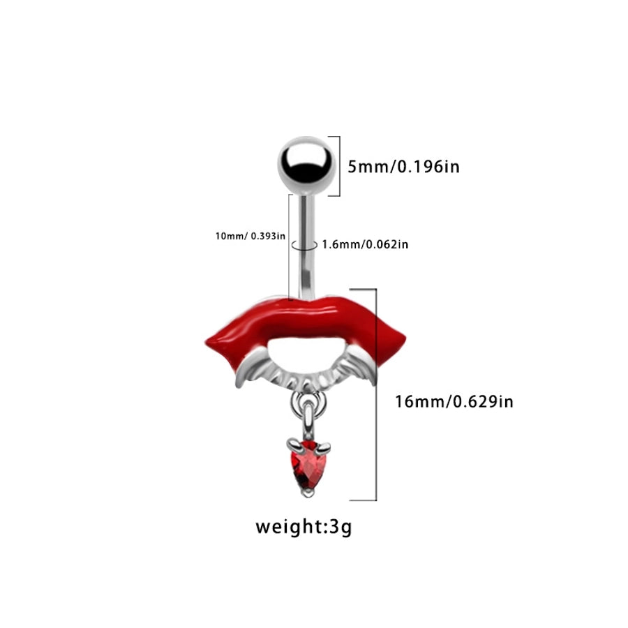 1 Piece Lip Rings Sexy Classic Style Heart Shape Smile Face Butterfly Pure Titanium Titanium Alloy Epoxy Plating Acrylic Rhinestones Glass White Gold Plated Belly Rings